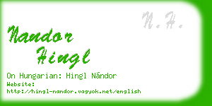 nandor hingl business card